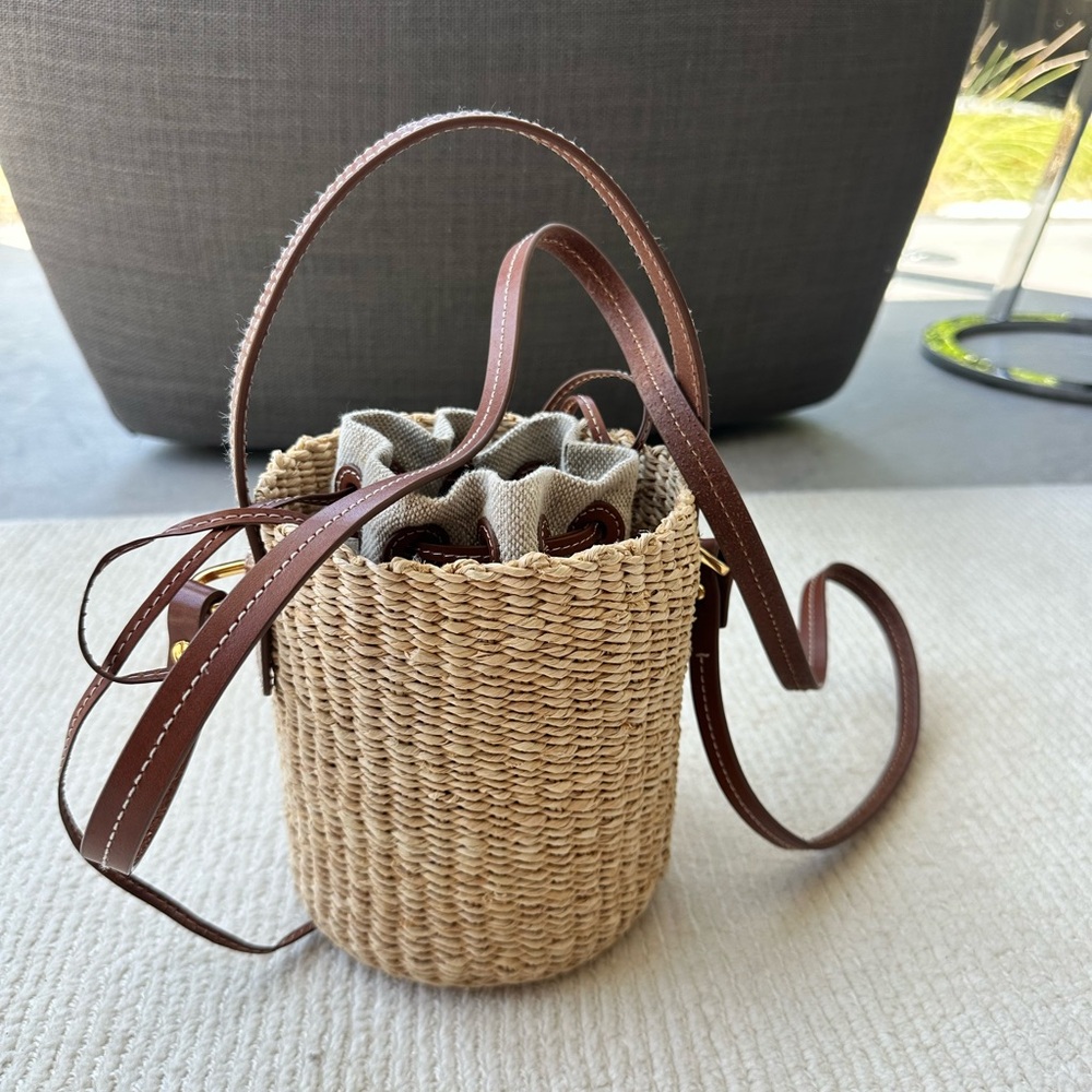 Madewell Mini Straw Bucket Bag